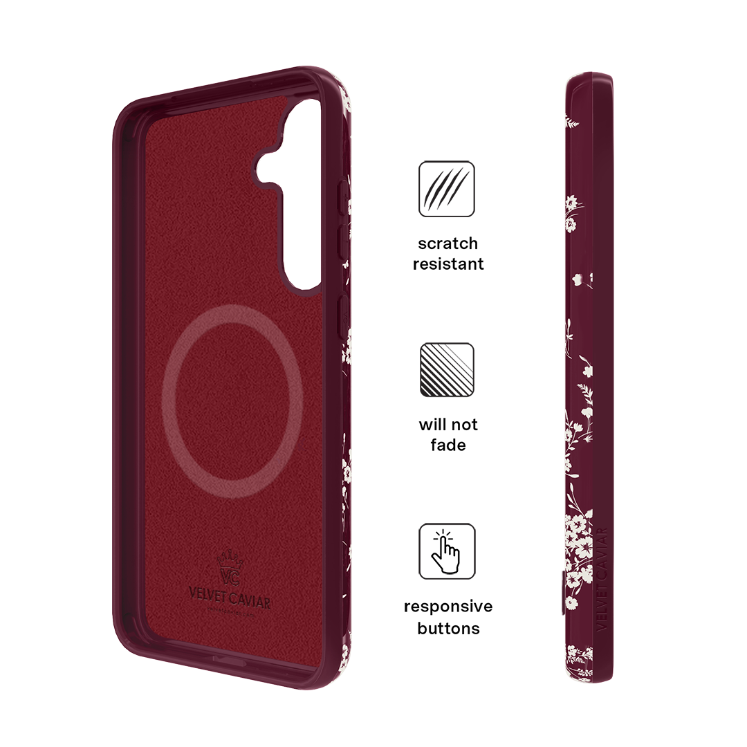 French Burgundy Floral Samsung Case